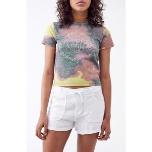 BDG Urban Outfitters White Linen Blend Drawstring Cargo Shorts Womens‎ | Medium